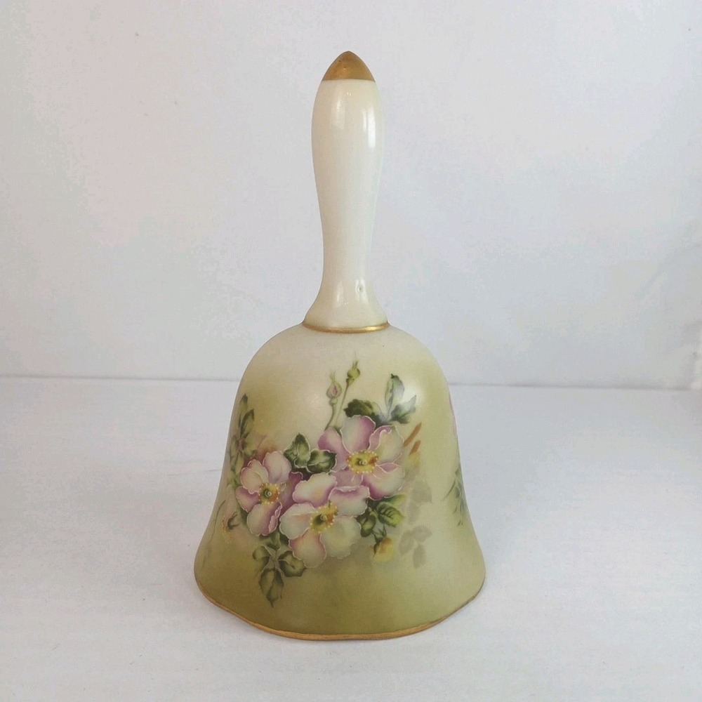 Antique Vintage Nippon Hand Painted Floral Bell Age 1891 to 1921 Collectible